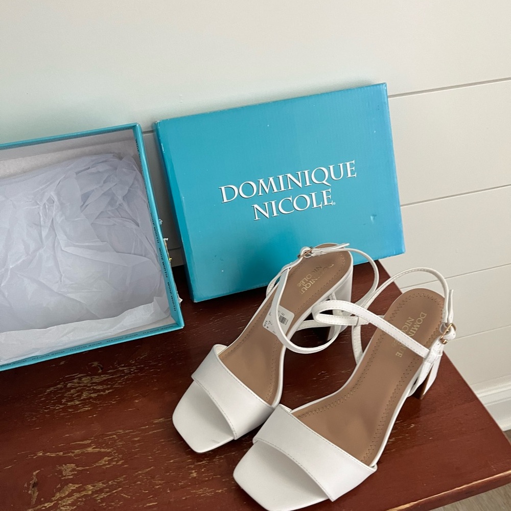 Dominique Elegant White Heels